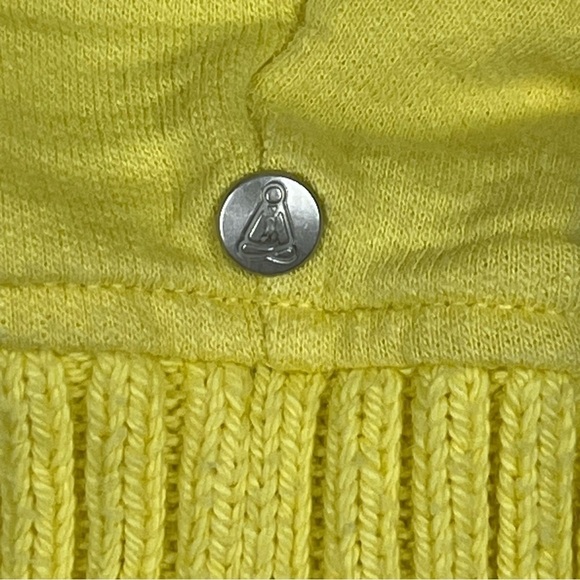 Neon Buddha South Beach yellow knit asymmetrical sweater detail top, medium. - Picture 5 of 9